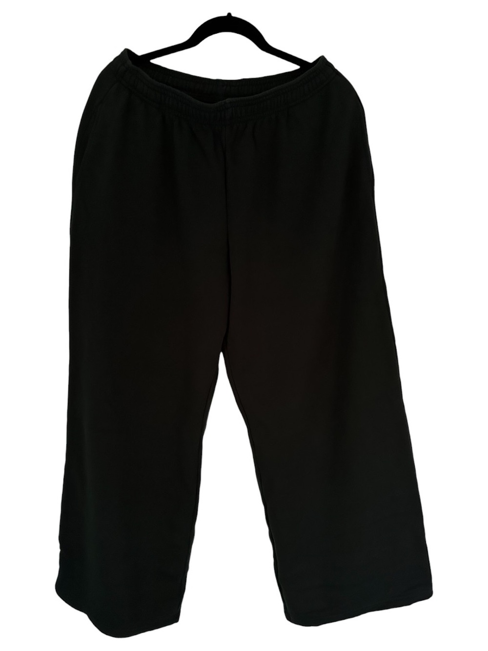 Uniqlo Women’s Dark Green Wide-Leg Cotton Track Pants